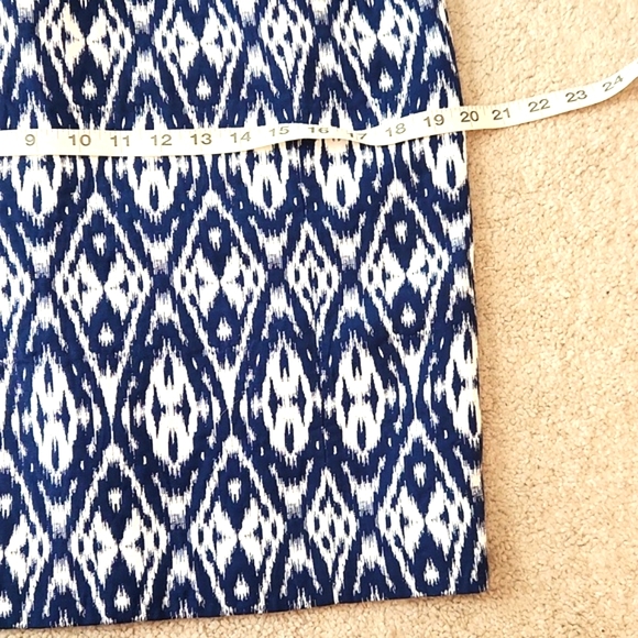 Banana Republic Ikat navy and white strapless dress NWOT - Picture 7 of 15